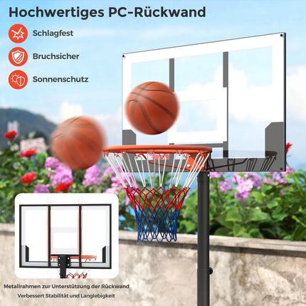 Nastavitelný venkovní basketbalový koš, výška 100-212cm