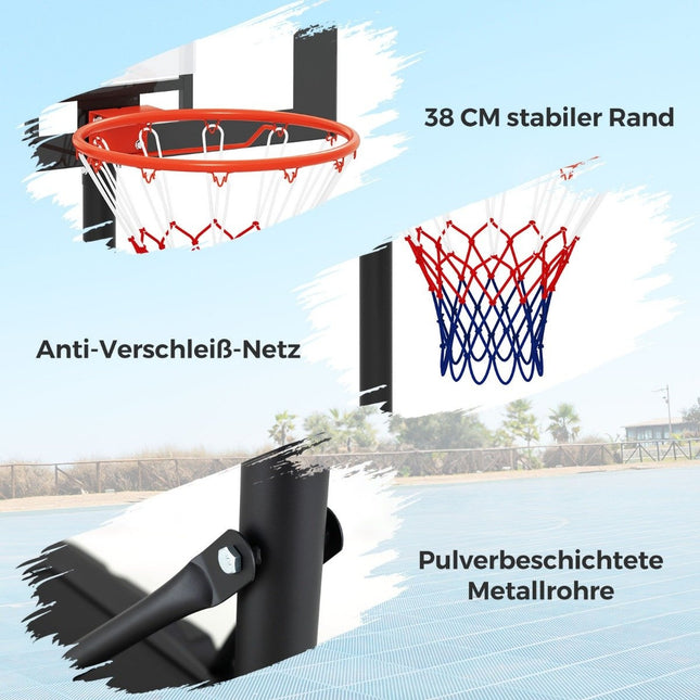 Nastavitelný venkovní basketbalový koš, výška 100-212cm