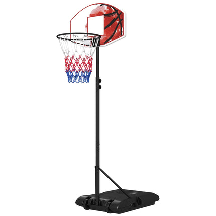 Nastavitelný venkovní basketbalový koš s kolečky - ocel, vícebarevná