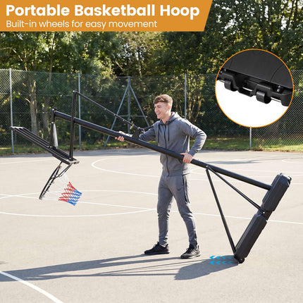 Adjustable Outdoor Basketball Hoop with Shatterproof Backboard