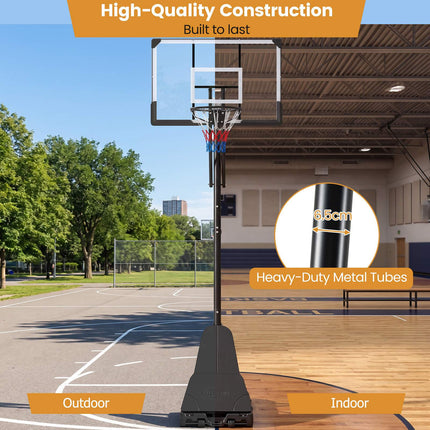 Adjustable Outdoor Basketball Hoop with Shatterproof Backboard