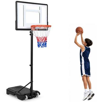 Adjustable Outdoor Basketball Hoop with Wheels, 2.15-2.6M Height