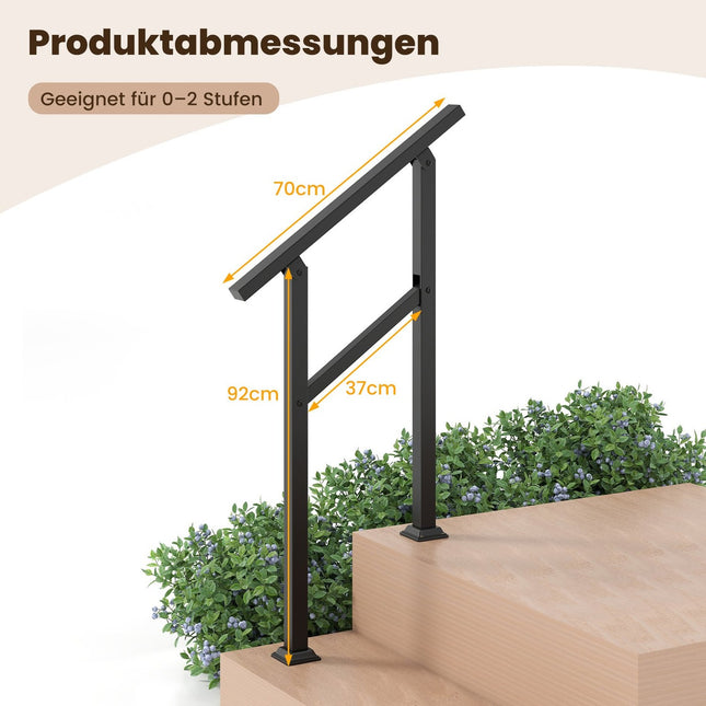 Nastavitelné venkovní schodišťové zábradlí, 70cm, kov, nosnost 150kg