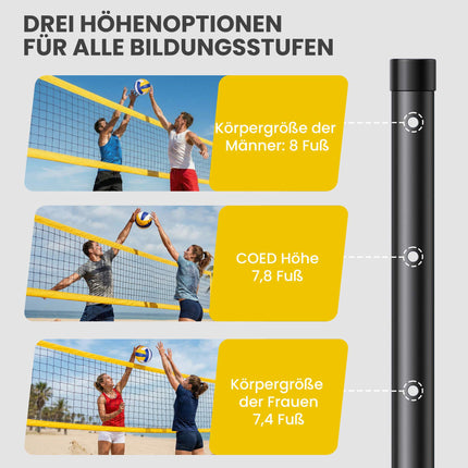 Adjustable Outdoor Volleyball Net Set with Carry Bag