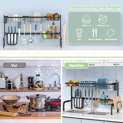 Verstellbares Abtropfgestell für Spülbecken, 2-stufig, 53-99 cm