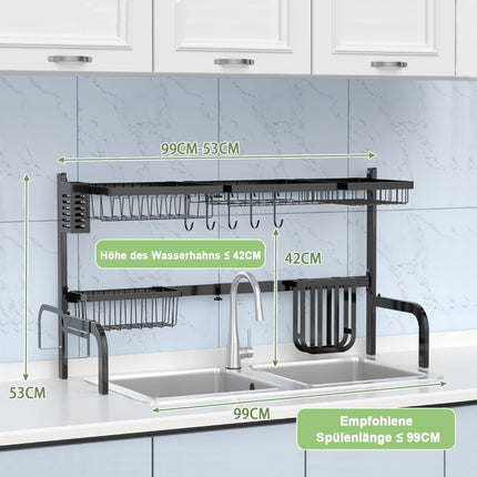 Verstellbares Abtropfgestell für Spülbecken, 2-stufig, 53-99 cm