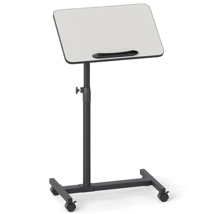 Nastavitelný servírovací stolek s otočnou deskou, šedá