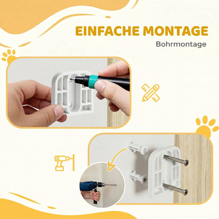 Adjustable Pet Gate, Auto-Close, 74.5-111.5 cm, White