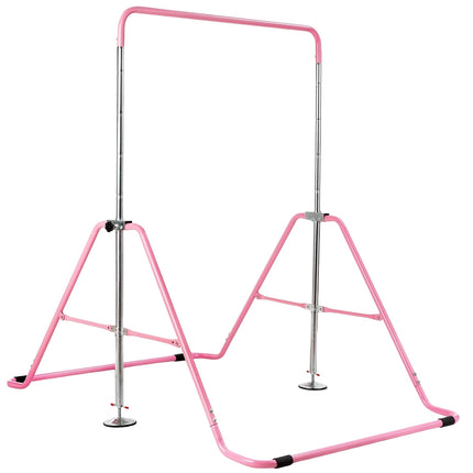 Nastavitelná růžová dětská gymnastická hrazda, 90-130 cm