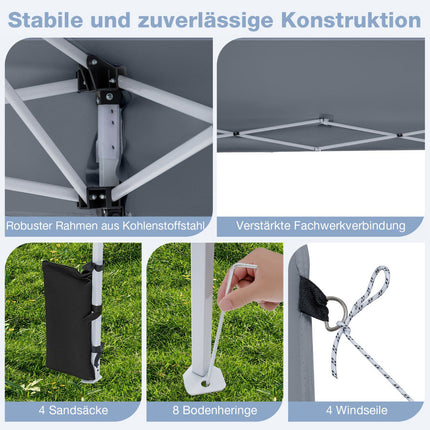 Adjustable Pop-Up Pavilion 290x290 cm for Camping & Beach