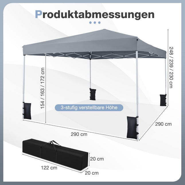 Nastavitelný pop-up pavilon 290x290 cm na kempování a pláž