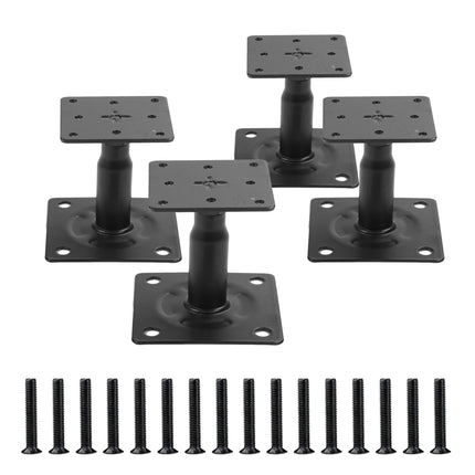Adjustable Post Supports Set of 4 – Black, Steel