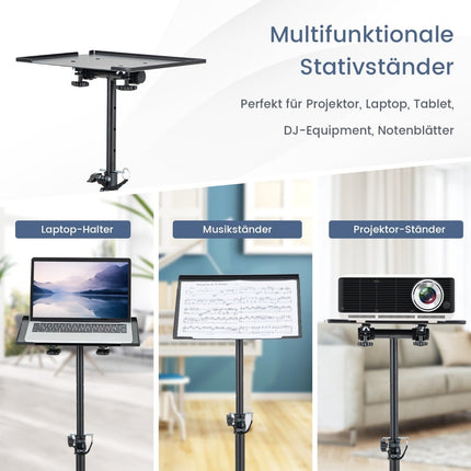 Nastavitelný stojan na projektor se sklopnou deskou, černá