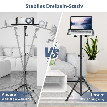 Nastavitelný stojan na projektor se sklopnou deskou, černá