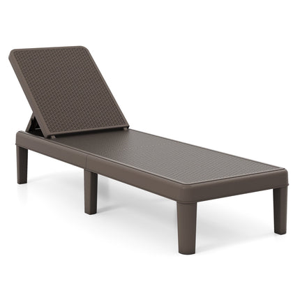 Adjustable Rattan-Look Sun Lounger, Brown, 150kg Capacity