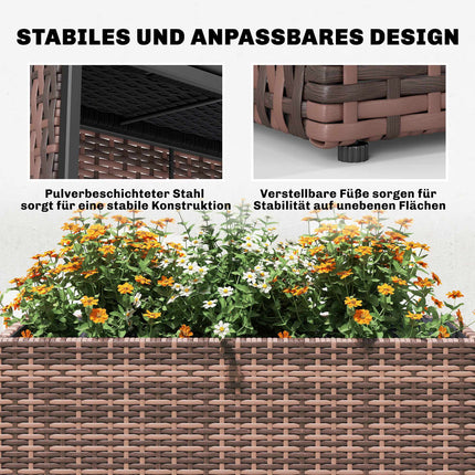 Nastavitelný ratanový truhlík s vyjímatelnou vložkou, hnědá