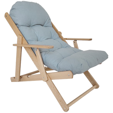 Adjustable Recliner Chair, Beechwood Frame, Light Grey