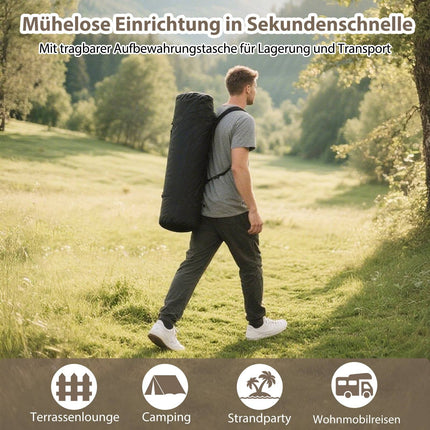 Polohovací kempingové křeslo, nosnost 225kg, khaki