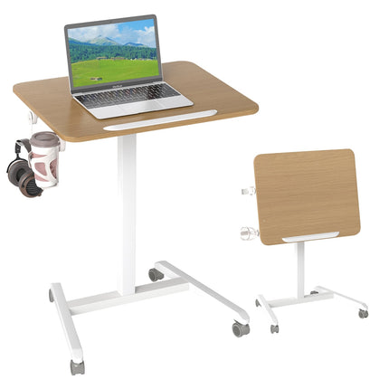 Nastavitelný stolek na notebook na kolečkách se sklopnou deskou, 76-111 cm