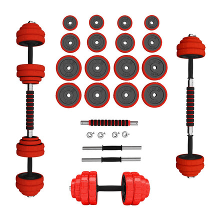 Adjustable Rubberized Dumbbells 30kg Set