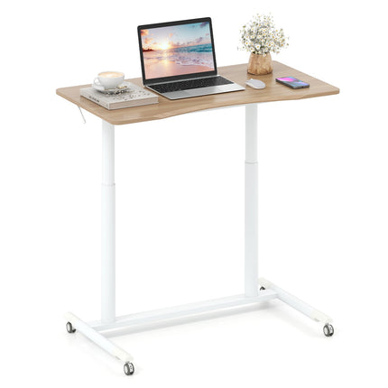 Höhenverstellbarer Steh-Sitz-Schreibtisch, C-Form, 70-106 cm, Mobil
