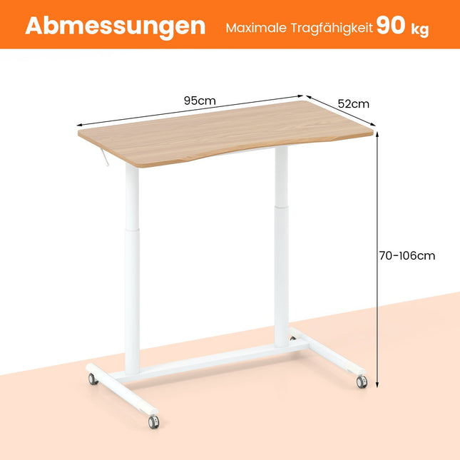 Nastavitelný polohovací stůl ve tvaru C, 70-106 cm, mobilní
