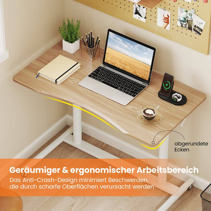 Höhenverstellbarer Steh-Sitz-Schreibtisch, C-Form, 70-106 cm, Mobil