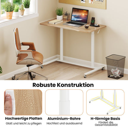 Höhenverstellbarer Steh-Sitz-Schreibtisch, C-Form, 70-106 cm, Mobil