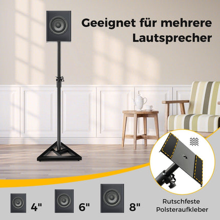 Nastavitelné stojany na reproduktory, 97-157cm, nosnost 50kg, černá