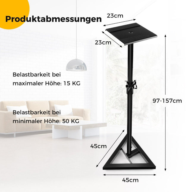 Nastavitelné stojany na reproduktory, 97-157cm, nosnost 50kg, černá