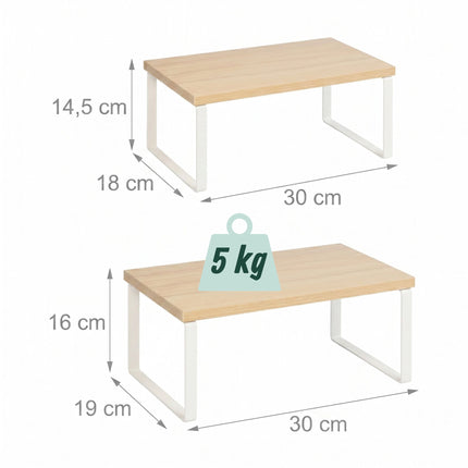 Adjustable Spice Rack Set, MDF & Iron, 2 Sizes