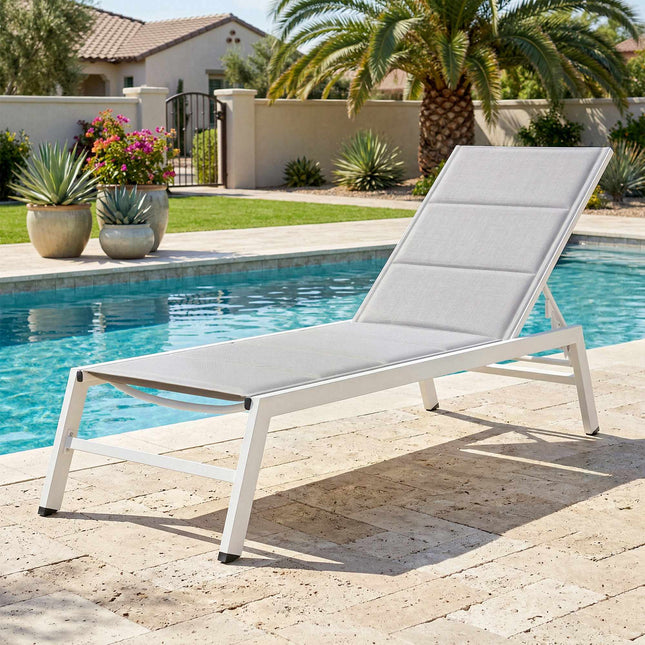 Adjustable Sun Lounger, Breathable Fabric, Aluminum Frame
