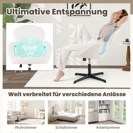 Verstellbarer Drehstuhl mit Wippfunktion, weiß