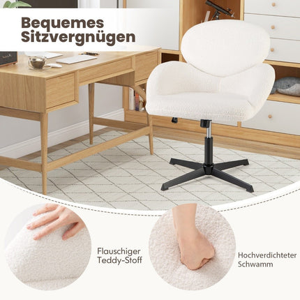 Verstellbarer Drehstuhl mit Wippfunktion, weiß