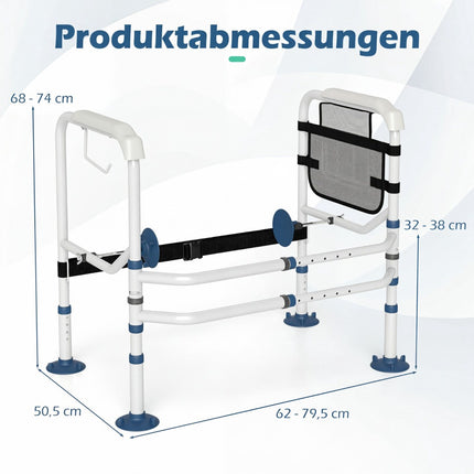 Nastavitelný bezpečnostní rám k WC s úložným prostorem, bílý