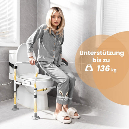 Nastavitelné bezpečnostní madlo k WC – 6 výšek, 2 šířky, uhlíková ocel