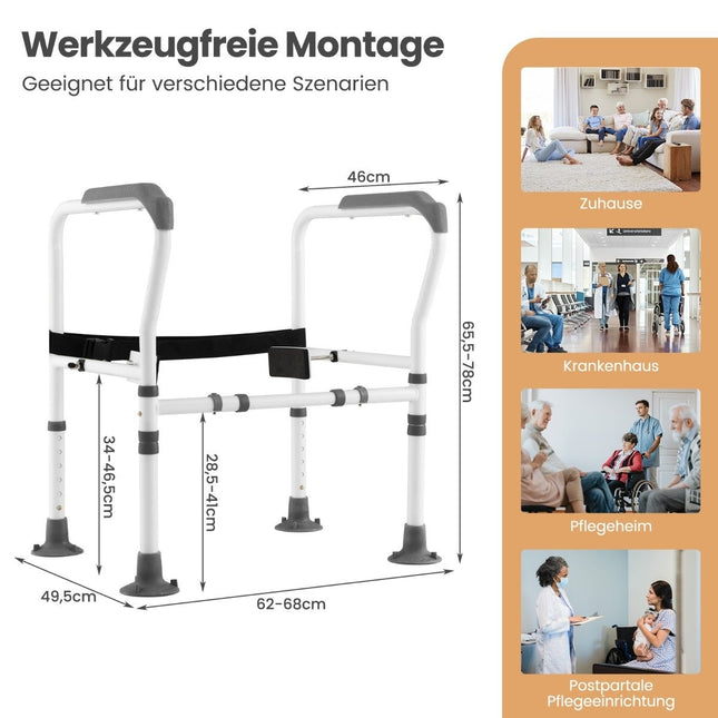 Verstelbare toiletbeugel - 6 hoogtes, 2 breedtes, koolstofstaal
