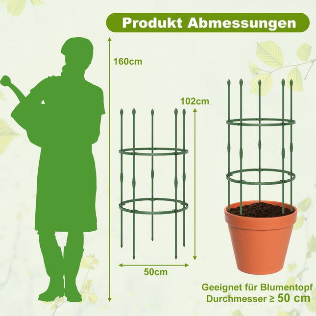 Nastavitelná opěrná klec pro rajčata, sada – 3 ks, 102 cm