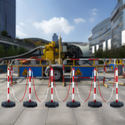 Adjustable Traffic Delineator Posts, 6-Pack, 2 m Chain