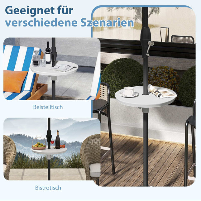 Adjustable Umbrella Table with 38-48mm Hole, White