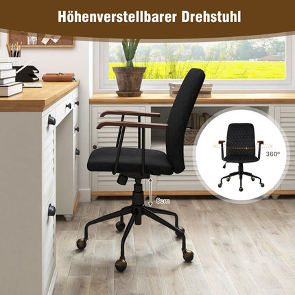 Nastavitelná sametová kancelářská židle, ergonomická, nosnost 150kg