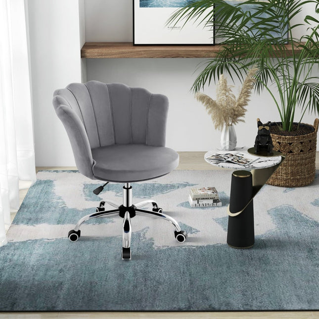 Nastavitelná sametová kancelářská židle na kolečkách, ergonomický design