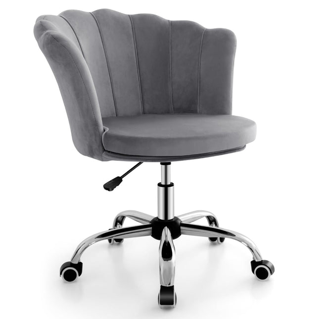 Nastavitelná sametová kancelářská židle na kolečkách, ergonomický design