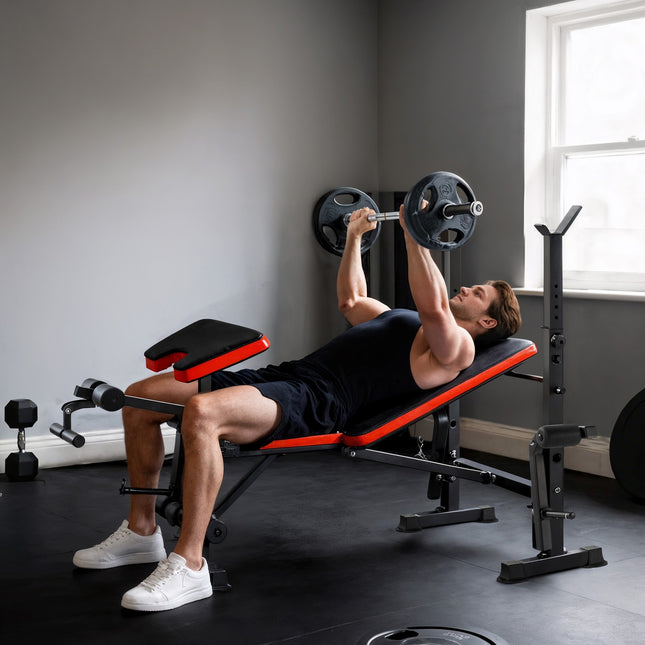 Nastavitelná posilovací lavice, víceúčelová fitness stanice, ocel