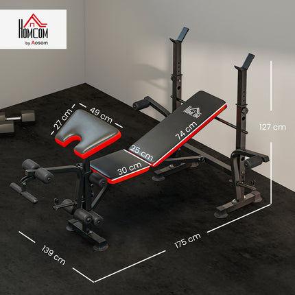 Adjustable Weight Bench, Multi-Position Fitness Station, Steel