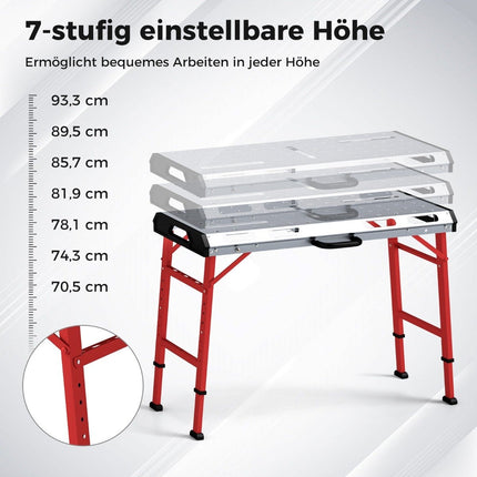 Nastavitelný svařovací stůl, nosnost 450 kg, skládací konstrukce