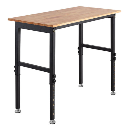 Adjustable Workbench, 1500 lb Capacity, 48 x 24 in Oak Top