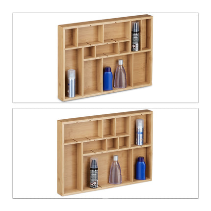 Adjustable bamboo drawer insert