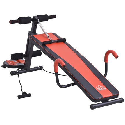 Nastavitelná polstrovaná posilovací lavice, nosnost 120 kg, červená/černá