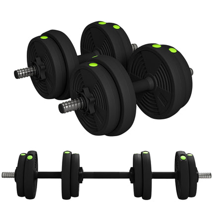 Nastavitelná sada činek, 15 kg, 2v1, šetrná k podlaze